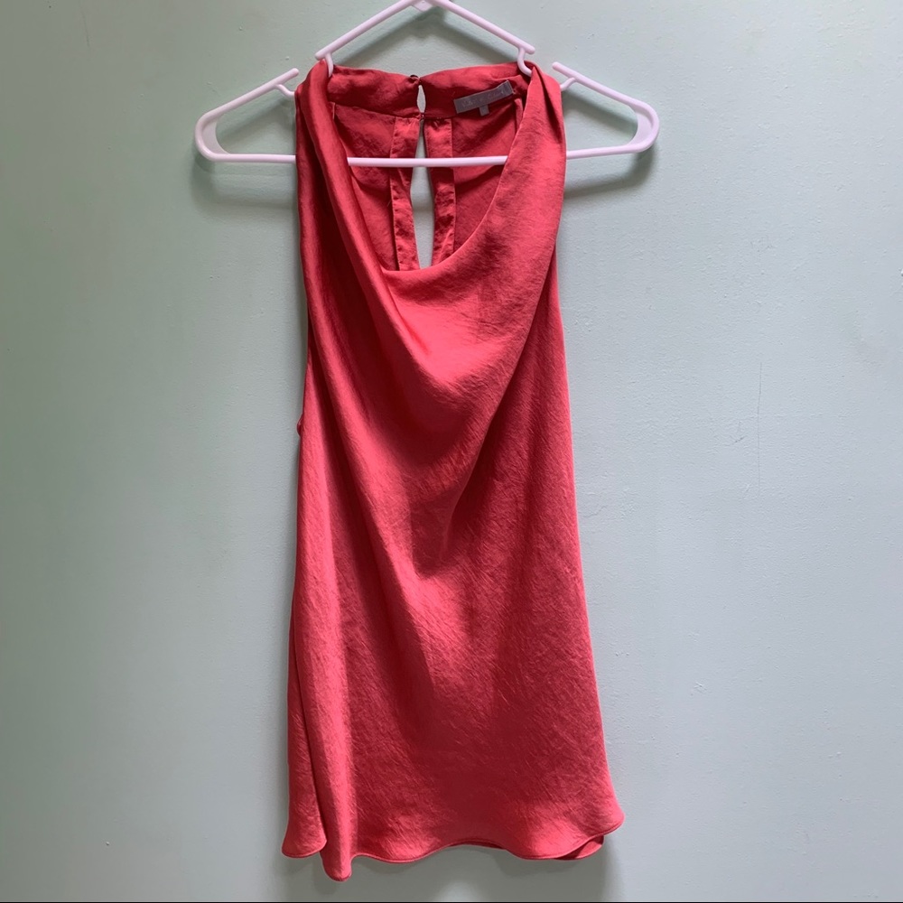 Coral high neck top